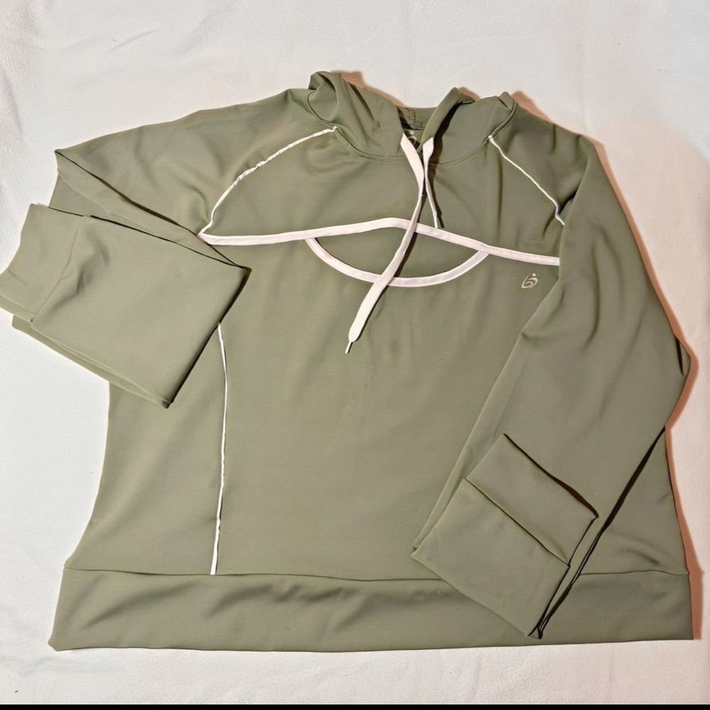 Olive Green Hoodie with White Accents & Leggings Set Size 3X
